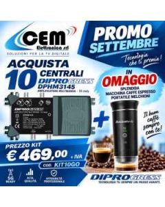 KIT 10 CENTRALINI + MACCHINA CAFFE PORTATILE OMAGGIO
