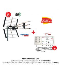 KIT 10 ANTENNE (45KWS5G) + 10 CENTRALINI (JL45981/5G)