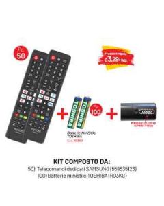 KIT 50 TELECOMANDI X SAMSUNG PERSONALIZZATI + 100 BATTERIE