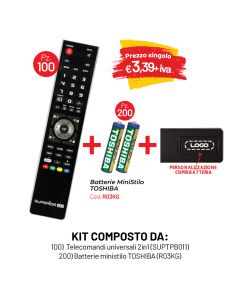 KIT 100 TELECOMANDI 2in1 + 200 BATTERIE