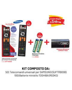 KIT 50 TELECOMANDI X SAMSUNG PERSONALIZZATI + 100 BATTERIE