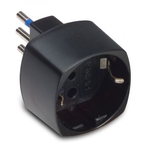 ADATT.SCHUKO 10A+T NERO C.SICUREZZA                         