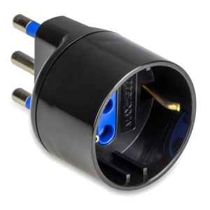 ADATT.SCHUKO 16A 2P+T NERO C.SICUREZZA