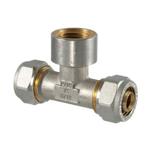 Raccordo a compressione a TEE Femmina - 16 x 1/2 x 16