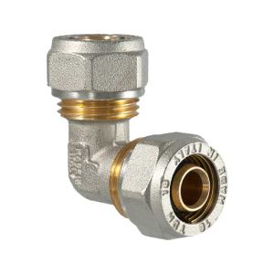Raccordo a compressione curvo doppio - 20 x 20