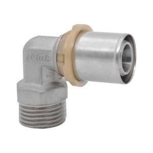 RACCORDO CURVO MASCHIO A PRESSARE - 16 x 1/2
