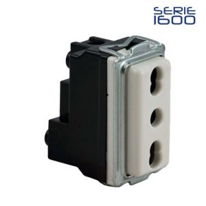 PRESA BIVALENTE SICURA 2P+TERRA 16A