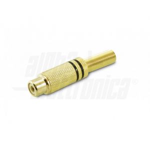 PRESA RCA POLARIZ NERA CON G/CAVO ORO