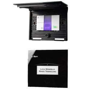 NO-LOOK  - PULSANTE A TARGA LUMINOSA NERA