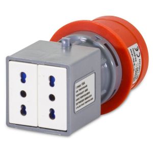 SPINA ADATTATORE 3P+N+T16A 380V+2PR.BIV.2P+T16A             