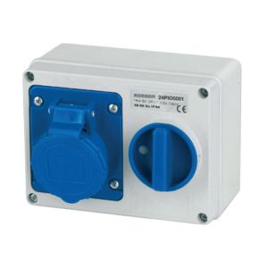 PRESA INTERBLOC.OR.2P+T 16A 230V6H BLU IP44C/S