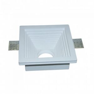 PORTAFARETTO GU10 QUADRATO IN GESSO  DA INCASSO BIANCO