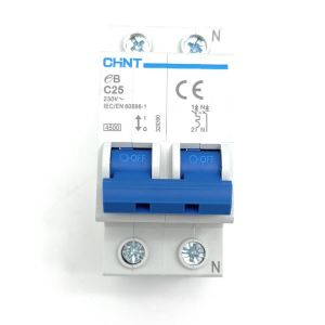 INTERRUTTORE MAGNETOTERMICO 1P+N 25A - 4,5KA 2 MODULI