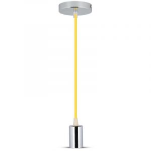 LAMPADARIO IN METALLO CON PORTAL. E27 -CROMATO E CAVO GIALLO