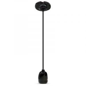 LAMPADARIO PORTALAMPADA IN PORCELLANA E27 60W MAX - NERO