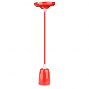 LAMPADARIO PORTALAMPADA IN PORCELLANA E27 60W MAX - ROSSO
