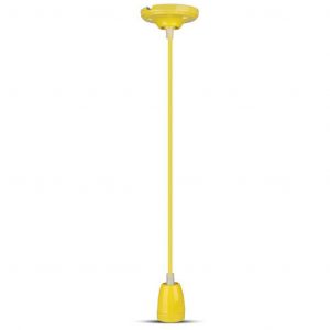 LAMPADARIO PORTALAMPADA IN PORCELLANA E27 60W MAX - GIALLO