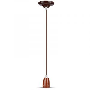LAMPADARIO PORTALAMPADA IN PORCELLANA E27 60W MAX - MARRONE