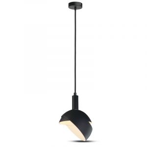 LAMPADARIO LED CON PARALUME IN ALLUMINIO - E14 NERO