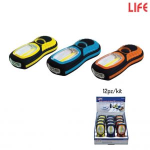 LAMPADA DA LAVORO LED COB 3W +3LED,BATTERIE