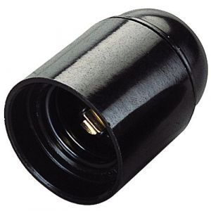 PORTA LAMPADA TIPO E27 IN PLASTICA NERA                     
