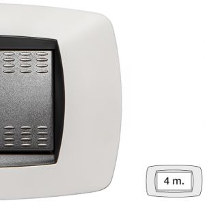 MODO PLACCA 4 POSTI BIANCO OPACO