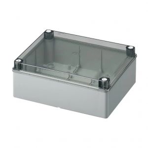CASSETTA STAGNA IP56 PARETI LISCE COP. TRASP. 240X190X90