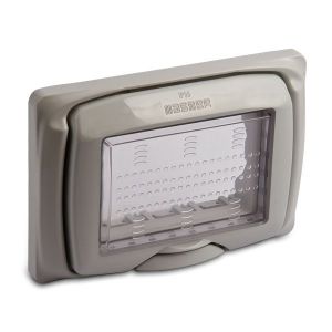 SUB PLACCA PROTETTIVA IP55 3POSTI GRIGIO