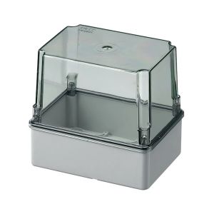 CASSETTA STAGNA IP56 PARETI LISCE COP. ALTO TRASP.150X110X70