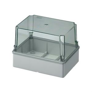 CASSETTA STAGNA IP56 PARETI LISCE COP. ALTO TRASP.190X140X70