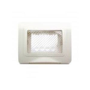 Placca IP55 RAL9010 MEMBRANA S44 3 moduli