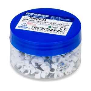 BARATTOLO GRAFFETTE FISSACAVO DIAM. 3-4MM BIANCO - 100 PZ