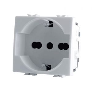 PRESA SCHUKO UNEL (16A-250V) SERIE T3 - BIANCO