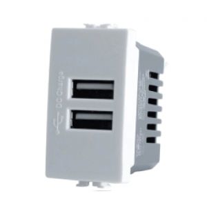 DOPPIA PRESA USB 2A SERIE T3 - BIANCO
