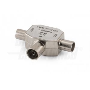 Adattatore da presa TV 75ohm Ø9,5mm a 2 spine TV 75ohm Ø9,5m