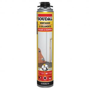 SCHIUMA POLIURETANICA UNIV. SOUDAL - 750ML - PISTOLA