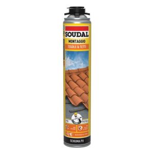 SCHIUMA POLIURETANICA TEGOLE E TETTI SOUDAL 750ML - PISTOLA