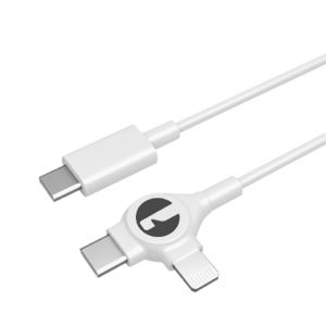 CAVO DI RICARICA TYPE-C/TYPE C + LIGHTNING - 1MT