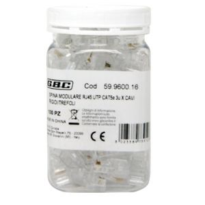 SPINA 8P8C RJ45 PER FILI RIGIDI E TREF 100PZ