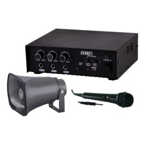 KIT AMPLIFICATORE 30W C/MP3 +TROMBA 25W + MICROFONO