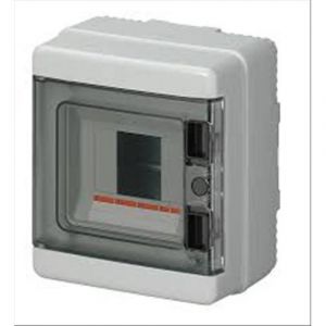 CENTRALINO STAGNO PARETE 4MODULI TRASPARENTE IP65           