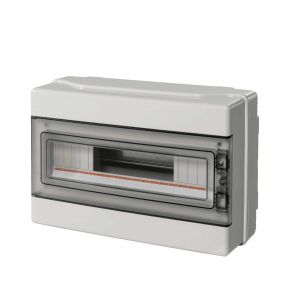 CENTRALINO STAGNO PARETE 18MODULI TRASPARENTE IP65          