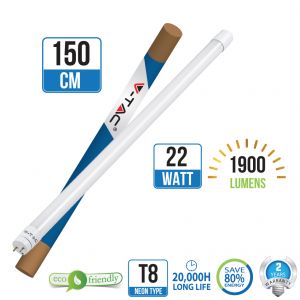 NEON LED CON STARTER INCLUSO T8 22W 150CM 3000K             