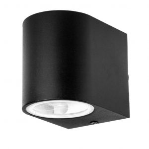 PORTAFARETTO LED DA MURO ROTONDO GU10 - NERO IP44