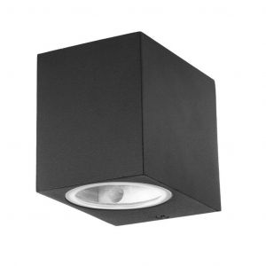 PORTAFARETTO LED DA MURO QUADRATO GU10 - NERO IP44
