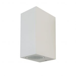 PORTAFARETTO LED DA MURO QUADRATO 2 GU10 - BIANCO IP44