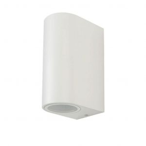 PORTAFARETTO LED DA MURO ROTONDO 2 GU10 - BIANCO IP44