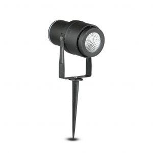 FARETTO LED GIARDINO 12W - PICCHETTO NERO - LUCE VERDE IP65
