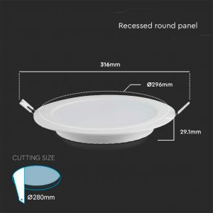 PANNELLO LED 24W DA INCASSO - ROTONDO 4000K