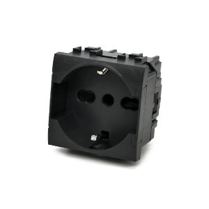 PRESA SHUKO UNEL 16A 250V SERIE T1 - NERO